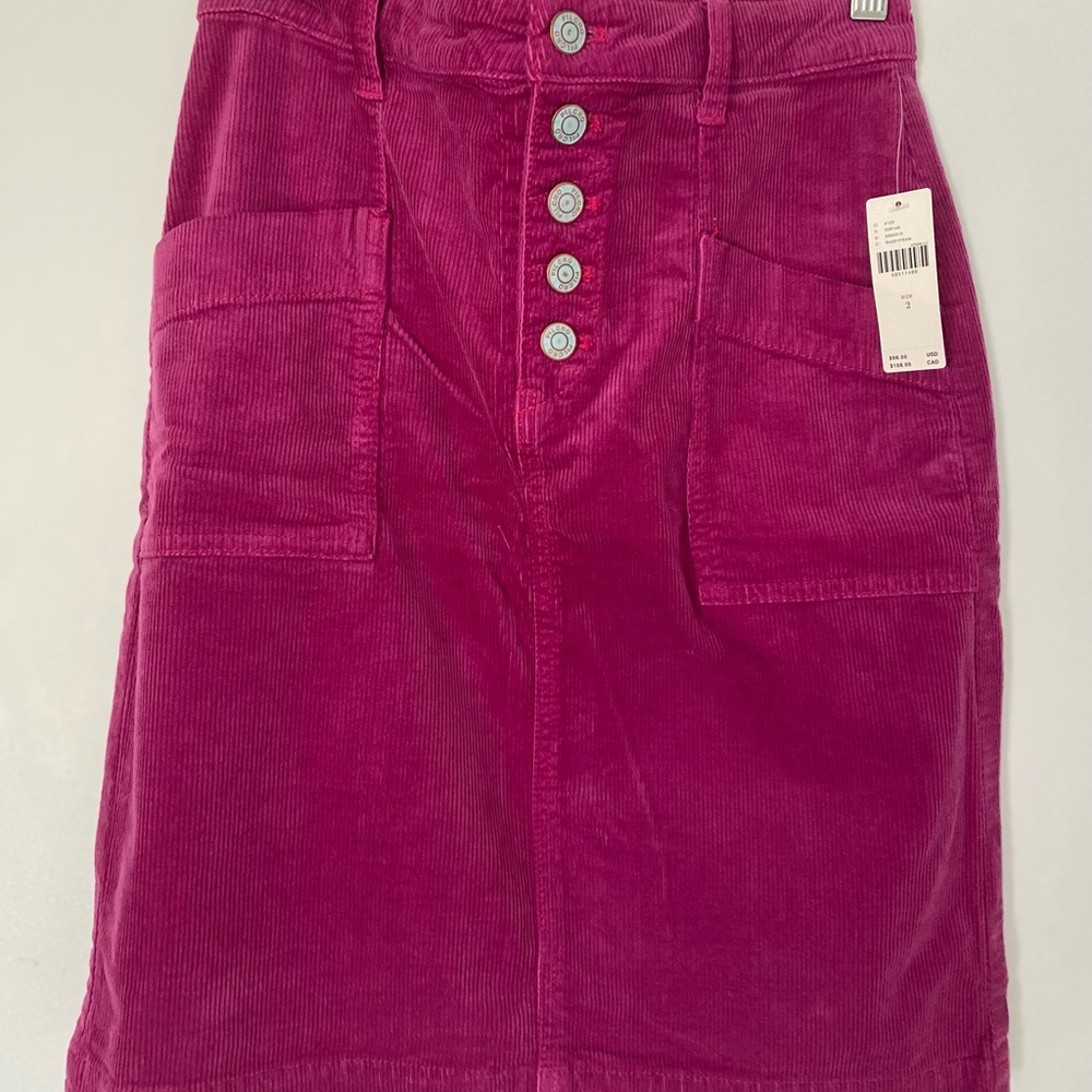 Anthropolgie Pilcro Corduroy Mini Skirt - sz 2 in pink NWT